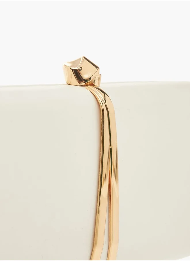 Flora Bella By Shoexpress Women's Textured Clutch with Twist Lock Closure