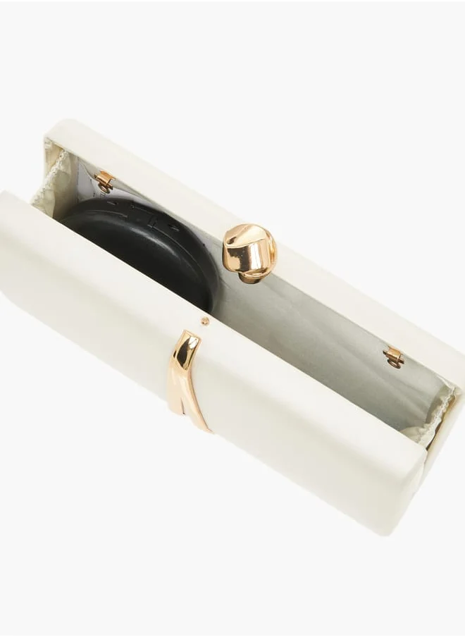 Flora Bella By Shoexpress Women's Textured Clutch with Twist Lock Closure