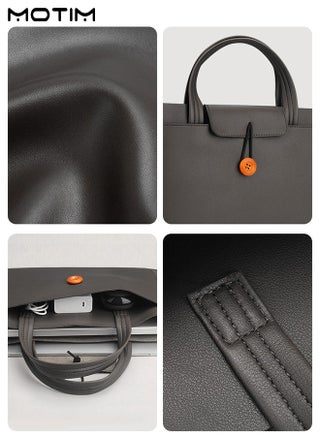 14 Inch Leather Laptop Bag Compatible with MacBook Air 13 MacBook Pro 13 2021 2020 2019, Laptop Sleeve Bag, Notebook Tablet IPAD Case Computer Business Handbag Protective Briefcase for Work Office - view 4
