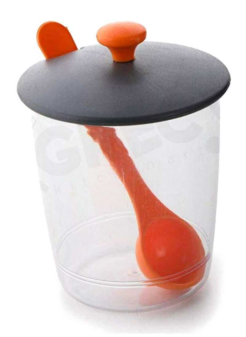 TOPHAVEN TOPHAVEN 360° Revolving Plastic Multi Purpose Aachar Pickle Container/Chutney/Mukhwas Tray/Masala Tray/Dining Spice Stand (Set of 6 Jar with Lid, 6 Spoon, 1 Tray, Multi Color)  - Image 3