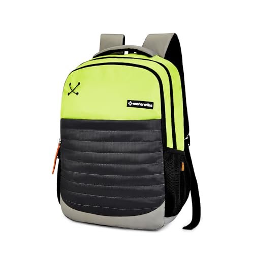 Nasher Miles Coding 2 Compartment Laptop Backpack 31 Liters Polyester with Raincover| Front Organiser Ideal for College, School Bags for Boys & Girls (Green Black) - Image 1