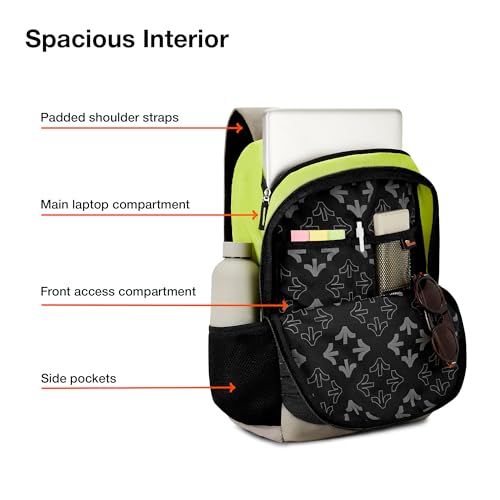 Nasher Miles Coding 2 Compartment Laptop Backpack 31 Liters Polyester with Raincover| Front Organiser Ideal for College, School Bags for Boys & Girls (Green Black) - Image 3
