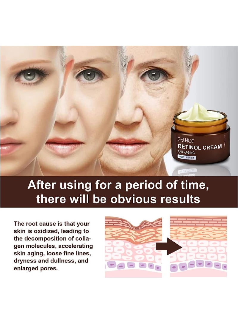 EELHOE Retinol Anti Aging Wrinkle Removal Skin Firming Cream, EELHOE Retinol Cream Anti-Aging with Hyaluronic Acid and Vitamin (1pcs) - Image 4