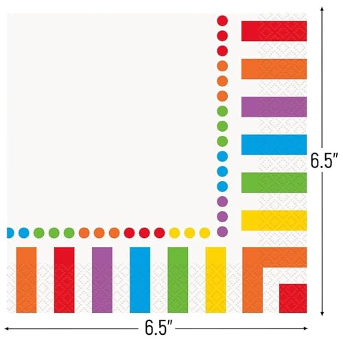 Unique Rainbow Birthday Luncheon Napkins - 16 Count, Elegant & Vibrant Design, Premium Paper Napkins For Parties & Events - Image 3