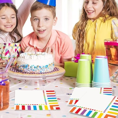 Unique Rainbow Birthday Luncheon Napkins - 16 Count, Elegant & Vibrant Design, Premium Paper Napkins For Parties & Events - Image 4