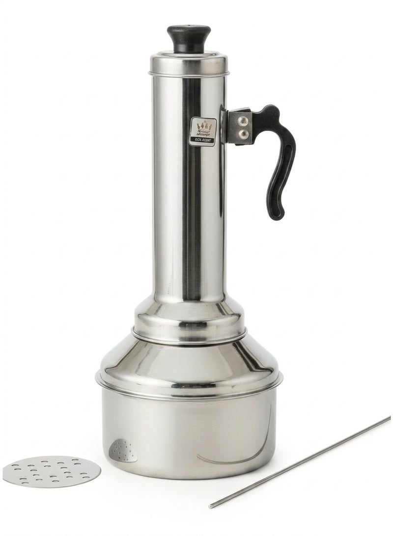 MELRICH Premium Stainless Steel Puttu Maker Puttu Kutti Set. Durable Mirror Finish Steamer with Pot & Holed Base. Rust-Resistant Traditional South Indian Breakfast Maker. Induction & Gas Stove Compatible - Image 1