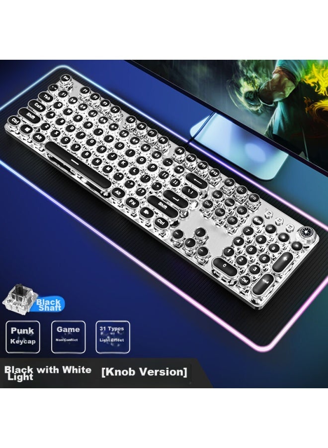 Eweadn Tk100 Punk Mechanical Keyboard And Mouse Set, Wired Gaming Keyboard And Mouse For Pc And Laptop, Office Typing, Retro Accessories, Pubg - Image 3
