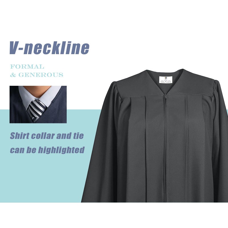 GradPlaza قبعة وتاج تخرج غير لامع من GradPlaza 2025 و 2026 للمدارس الثانوية والكليات - قبعة وتاج سوداء مقاس 48 - Image 3