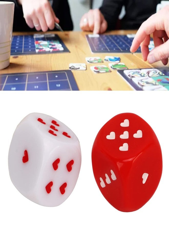 Kadimendium Heart Dice Set , Safe Multiple Playing Method Lightweight Fashionable Heart White for Home for Travelling - Image 2