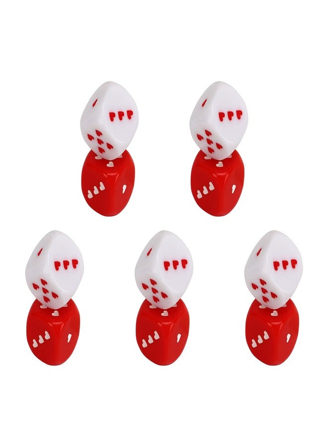Kadimendium Heart Dice Set , Safe Multiple Playing Method Lightweight Fashionable Heart White for Home for Travelling - Image 1