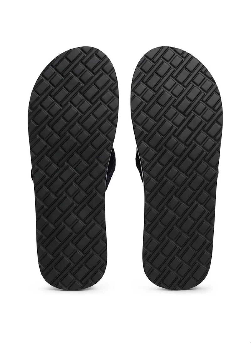 TOMMY HILFIGER Men's Logo Webbing Strap Flip-Flops - Polyester, Blue