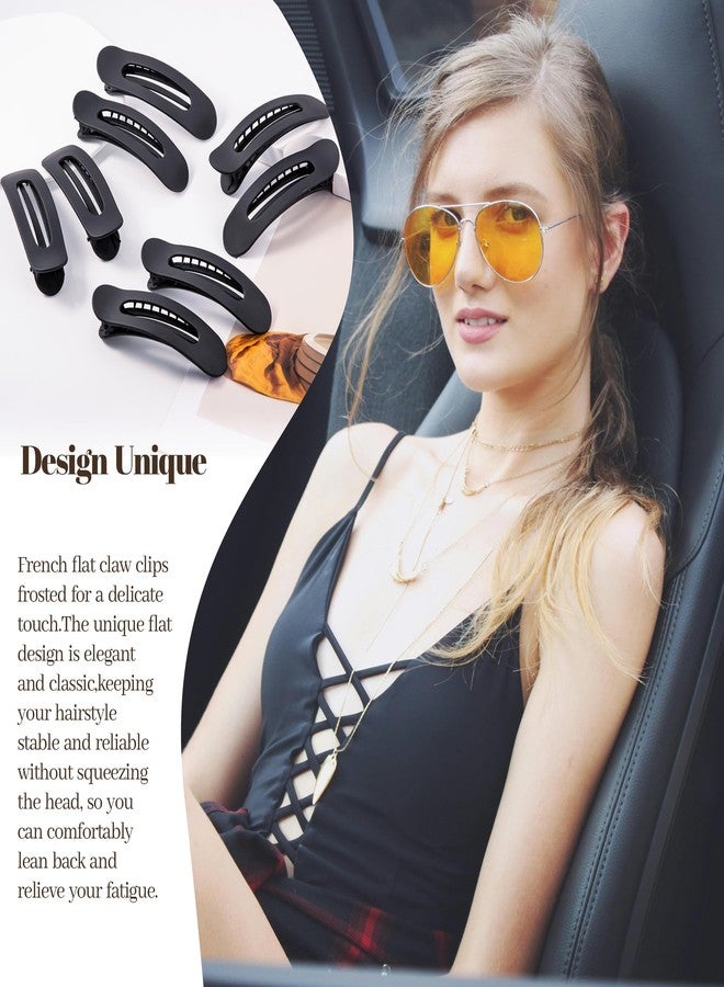 Cptots 8 Pcs Large Lay Flat Claw Clips for Women French Side Slide Barrettes for Thin Fine Hair Rectangle Alligator Hair Accessories,Matte Black - Image 5