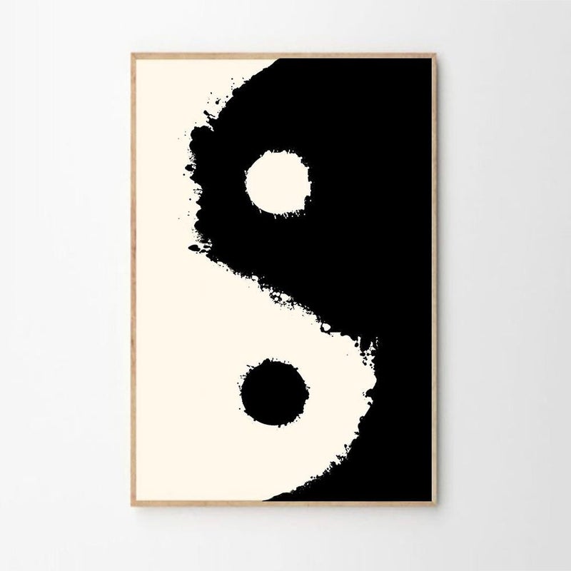 TNESSENTIAL Yin & Yang Art Canvas Poster, Retro Wall Art, Treny Aesthetic Decor, Retro Home Decor, Printed Gift - Image 2