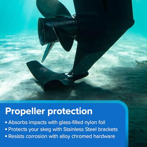 HYDROSHIELD Hydro-Shield L-35 Hydrofoil Boat Stabilizer for 100+ HP Motors - Skeg-Mounted Thermoplastic Shield with Stainless Steel Mounting Bracket - Large Size Fin for Boats 18 Feet and Greater - Image 3
