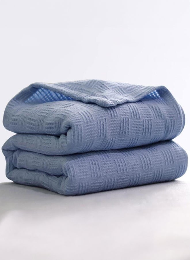 شبيلي بطانية قطنية ناعمة وسميكة، بطانية مفردة، بطانية تكييف، بطانية قيلولة بملمس شيربا المريح، رمية محبوكة مخططة قابلة للتنفس للقيلولة والغرف المكيّفة والفصول الدراسية والمكتب والسفر، مقاس كوين ‎150 × 200 سم - Image 5