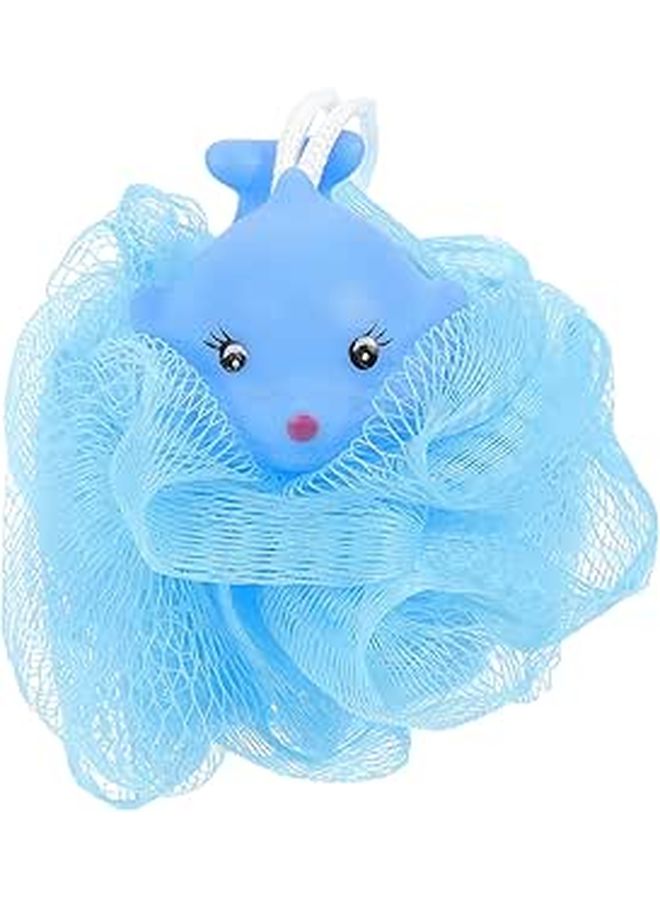 Soft Animal Cartoon Bath Sponge With Random Rubber Toy Gentle Body Scrubber - Image 1