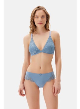 dagi Blue Lace Non-wired Cupless Soft Bra  - Image 4
