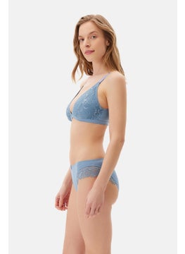 dagi Blue Lace Non-wired Cupless Soft Bra  - Image 3