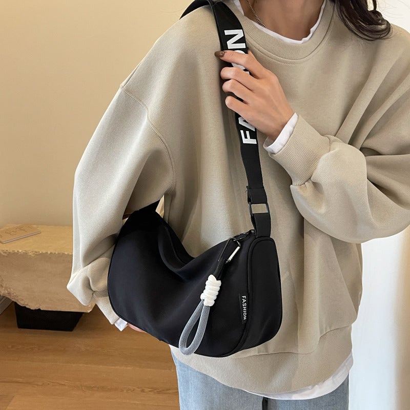 Waterproof Oxford Cloth Dumpling Bag for Women Black 