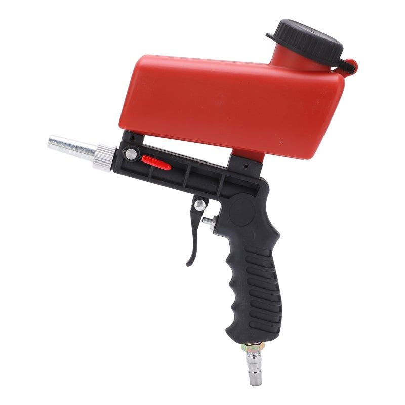 Pneumatic Sandblasting Gun 21lbs Capacity Adjustable Flow Handheld Sand Blaster - Durable Nylon Carbon Steel Sandblasting Tool for Car Repair Rust Removal - Image 1