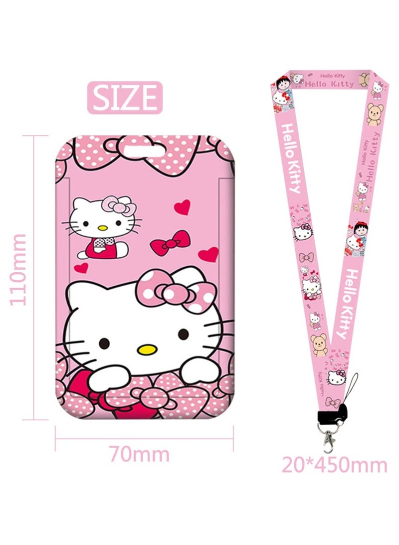 Generic 2 Pcs Cartoon Animal ID Badge Holders with Detachable Lanyard, Waterproof Kids Card Holder with Neck Strap and Key Chain  - Image 2