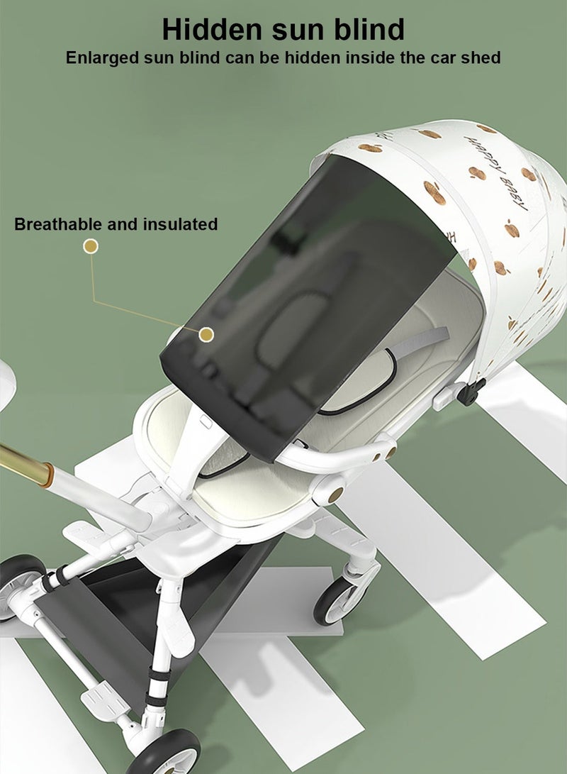 MaBaby 2-in-1 Parent-Facing Baby Walker and Stroller with One-Hand Fold, 3-Position Recline, Extended Canopy & Extra Large Basket - Convertible Learning Walker for Infants - Image 4