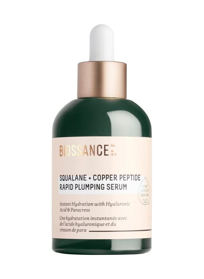 Squalane and Copper Peptide Rapid Plumping Serum. Powerfully Hydrating Face Serum that Instantly Plumps and Firms with Collagen Boosting Copper Peptides, 1.69 fl oz
