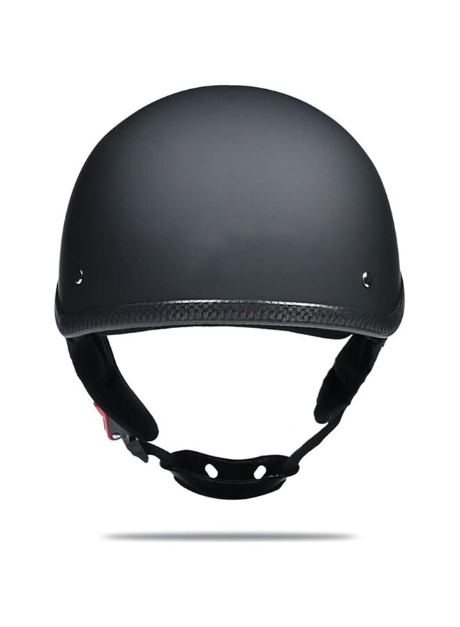 خوذة دراجة نارية صلبة بنصف وجه، خوذة نصف دراجة نارية منخفضة الارتفاع للرجال والنساء، خوذة مفتوحة الوجه للدراجات النارية (اللون: أسود-B، المقاس: كبير جدًا) - Image 2