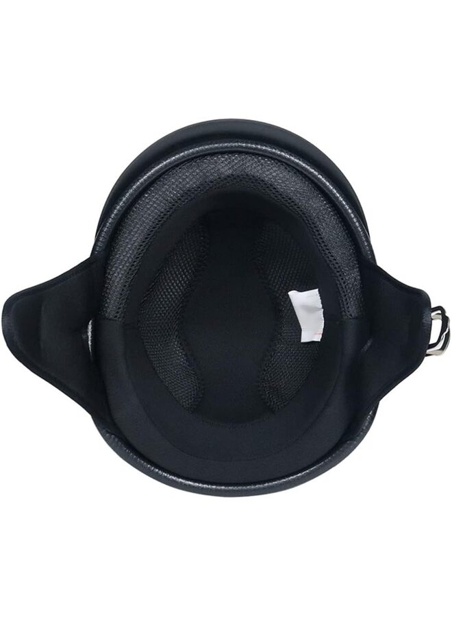 خوذة دراجة نارية صلبة بنصف وجه، خوذة نصف دراجة نارية منخفضة الارتفاع للرجال والنساء، خوذة مفتوحة الوجه للدراجات النارية (اللون: أسود-B، المقاس: كبير جدًا) - Image 4