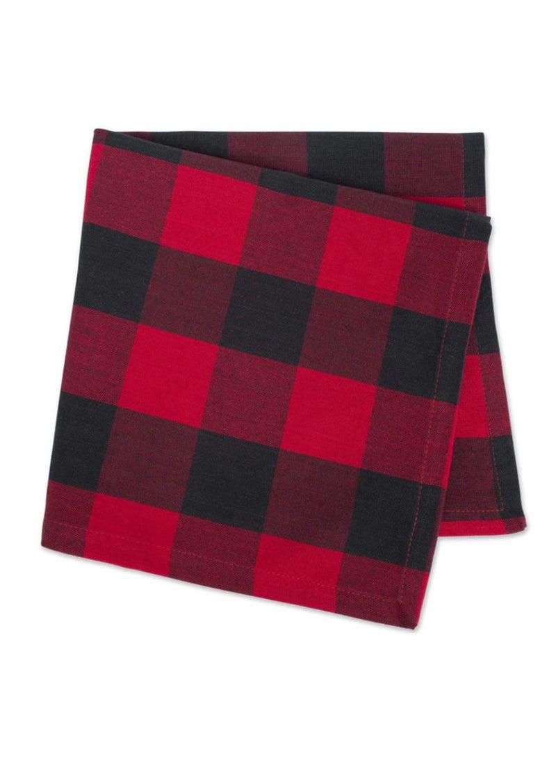 Cotton Dinner Napkins 3 Pack, Red Plaid Oversized Napkin, for Holidays and Family Gatherings, Soft Absorbent, Reusable Napkins Kitchen Towels for Drying, Cleaning, Cooking, Baking (20x20")  - Image 2