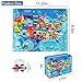 LELEMON United States Puzzles for Kids Ages 48100 Pieces USA Sea Map Jigsaw Puzzles in a Metal BoxFun America Map Learning Educational Toys for Boys Girls - Image 4