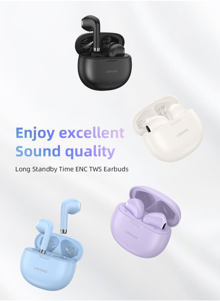 Usams - Wireless Earphones with 13mm Drivers For Big Bass. Bluetooth 5.3 Headphones with HD Calls, Dual Mic, Dual Mode Gaming Headset, Smart Touch control, and 31-Hour Playtime. - Image 1