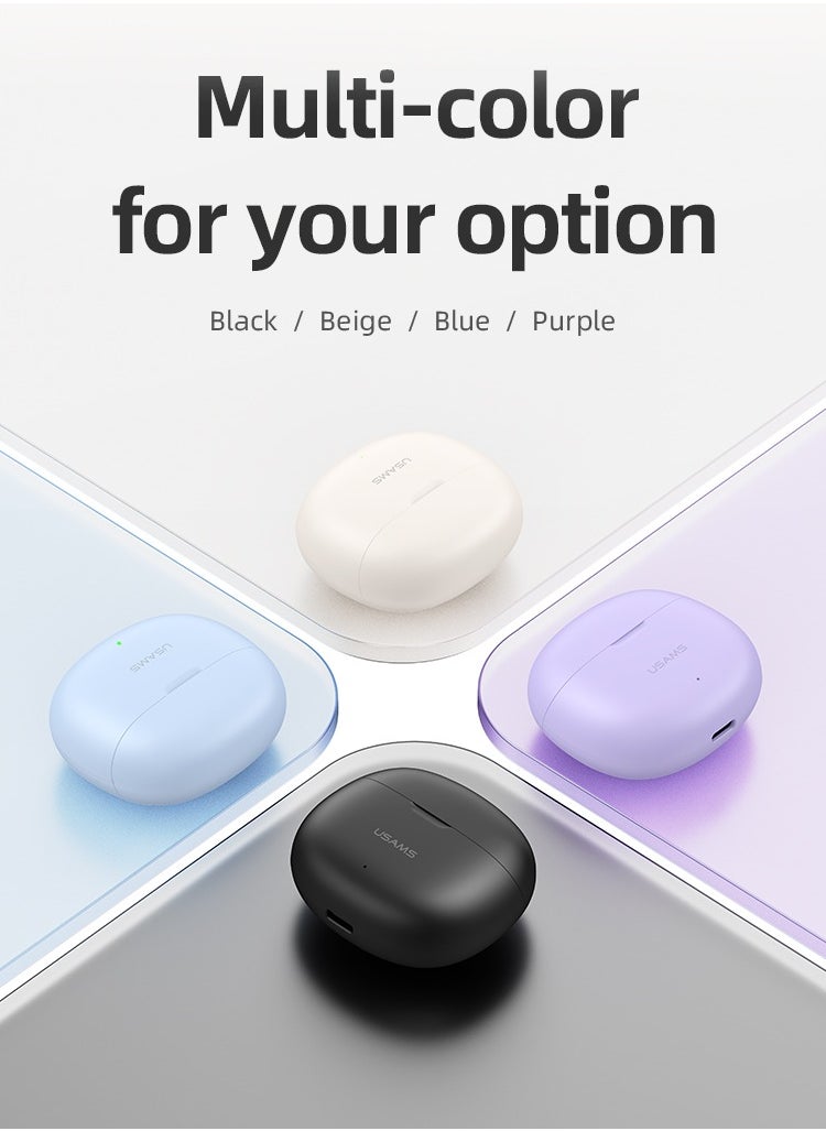 Usams - Wireless Earphones with 13mm Drivers For Big Bass. Bluetooth 5.3 Headphones with HD Calls, Dual Mic, Dual Mode Gaming Headset, Smart Touch control, and 31-Hour Playtime. - Image 1