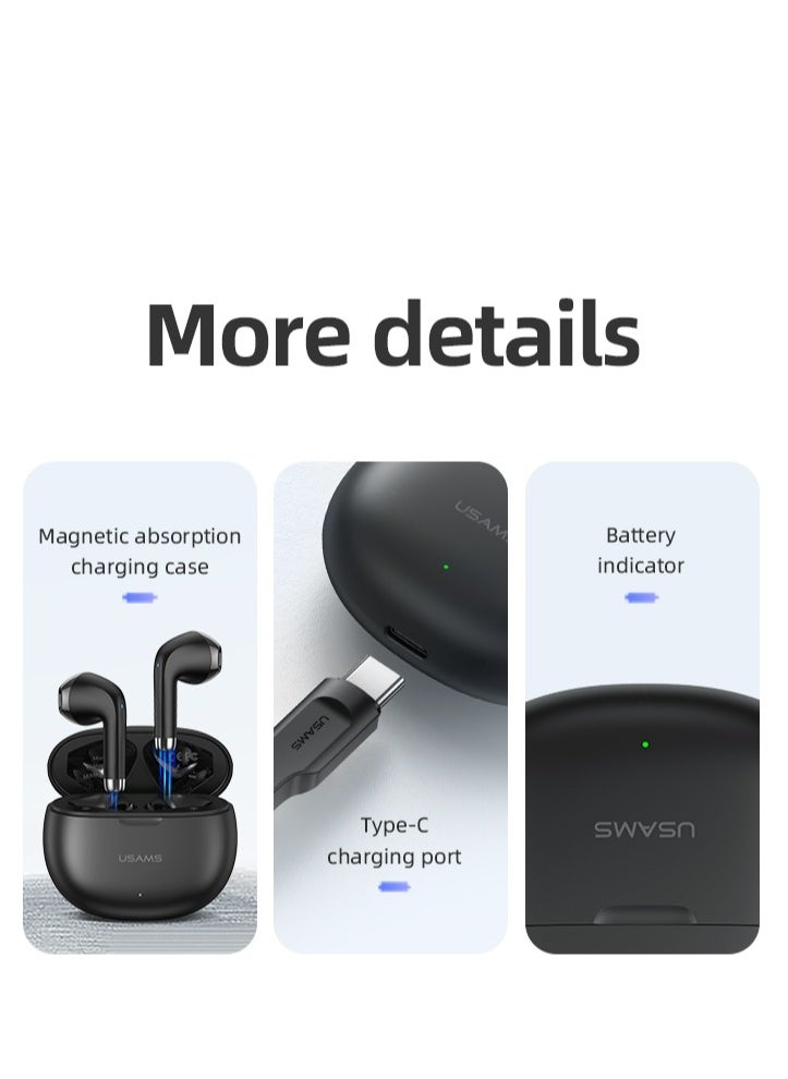 Usams - Wireless Earphones with 13mm Drivers For Big Bass. Bluetooth 5.3 Headphones with HD Calls, Dual Mic, Dual Mode Gaming Headset, Smart Touch control, and 31-Hour Playtime. - Image 1