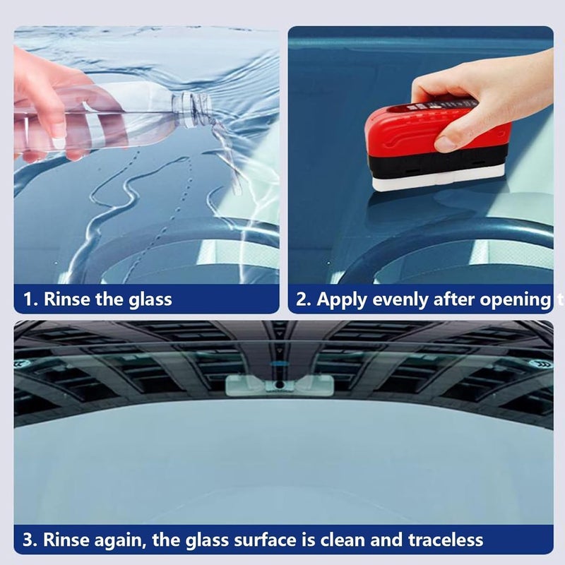 MOKRUSH Automotive Oil Film Cleaning Brush, Glass Cleaning Board, Car Glass Oil Film Removal Cleaner, Powerful Windshield Cleaner & Oil Film Remover, Enhance Visual Effect of Windshield (2) (1) - Image 4
