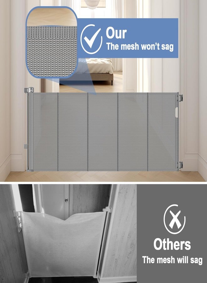 Sair pet Reinforced Retractable Dog Gate with Support Strip 60" Wide Retractable Outdoor Gate for Decks Mesh Dog Gate Retractable Indoor Retractable Pet Gate for Dogs Retractable Mesh Gate Retractable Cat Gate - Image 3