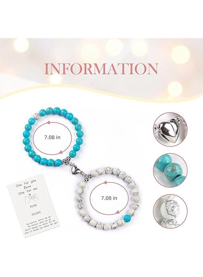 Lemon Matching Couple Bracelets, Healing Crystal Bracelets for Couples Matching Heart Bracelet for Lover Him & Her Boyfriend Girlfriend Valentine's Day Gifts - Image 3