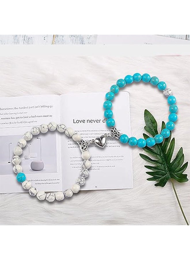 Lemon Matching Couple Bracelets, Healing Crystal Bracelets for Couples Matching Heart Bracelet for Lover Him & Her Boyfriend Girlfriend Valentine's Day Gifts - Image 2