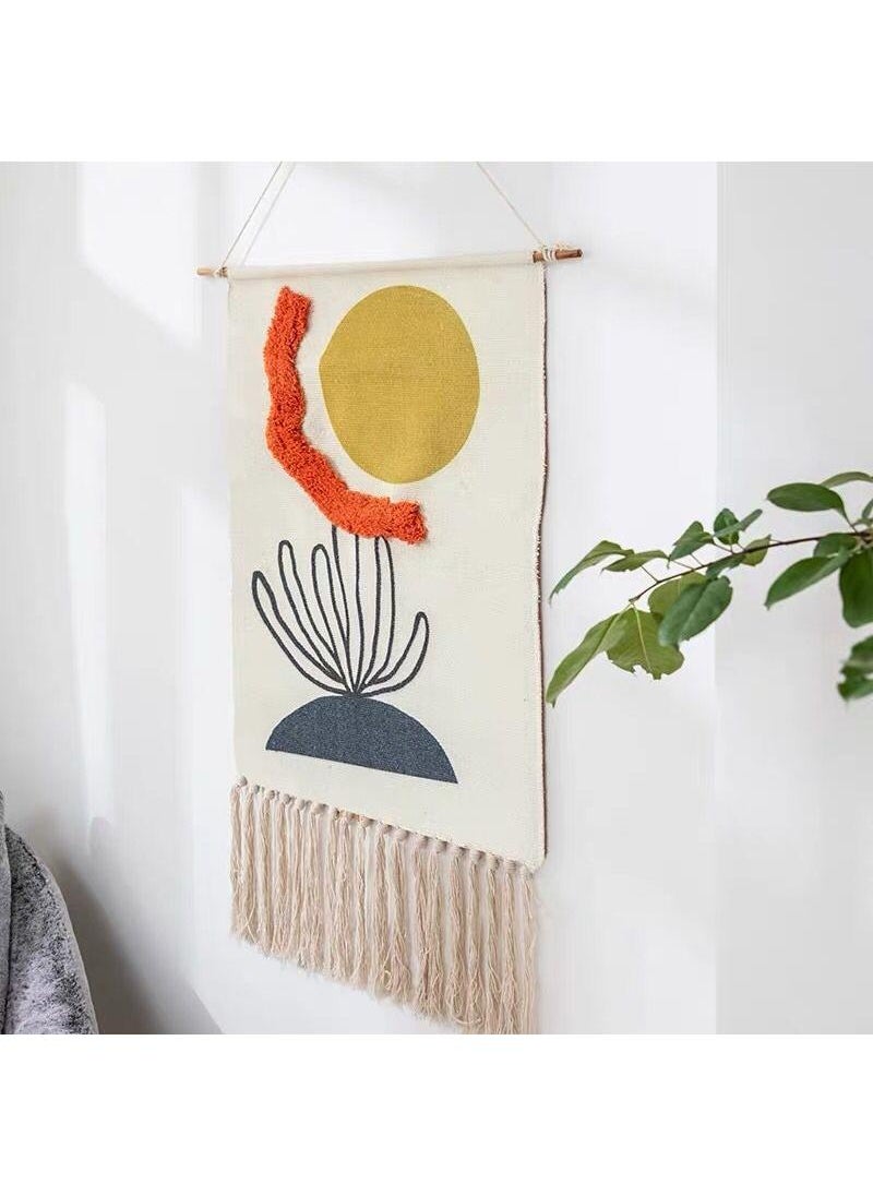 Bluejw Bohemian Wall Hanging Tapestry With Tassel Wall Decoration Of Living Room And Bedroom  - Image 1