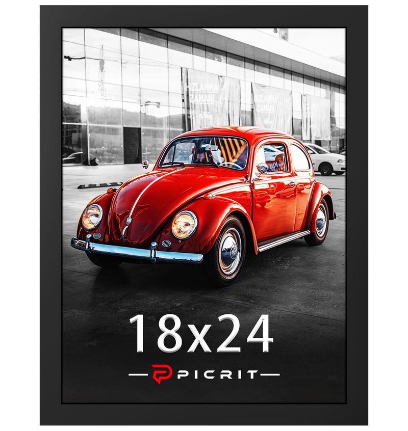 Picrit 18x24 Picture Frame Photo Frame for Wall Mounting Display Black