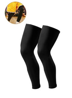 Ant 2-Piece Sports Running Knee Pad, Thigh High Compression Stockings Footless for Running Basketball Reduce Varicose Veins and Swelling Black L  - Image 1