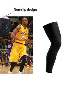 Ant 2-Piece Sports Running Knee Pad, Thigh High Compression Stockings Footless for Running Basketball Reduce Varicose Veins and Swelling Black L  - Image 3