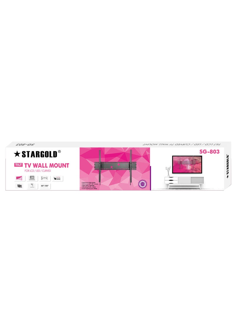 Stargold Tilting TV Wall Mount Bracket For most 60- 105Inch LED, LCD, CURVED And Plasma Flat Screen TV  - Image 2