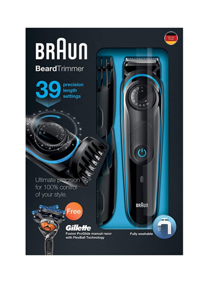 BRAUN Electric Beard Shaver With Accessories Set BT3940 Black/Blue/Orange - Image 3