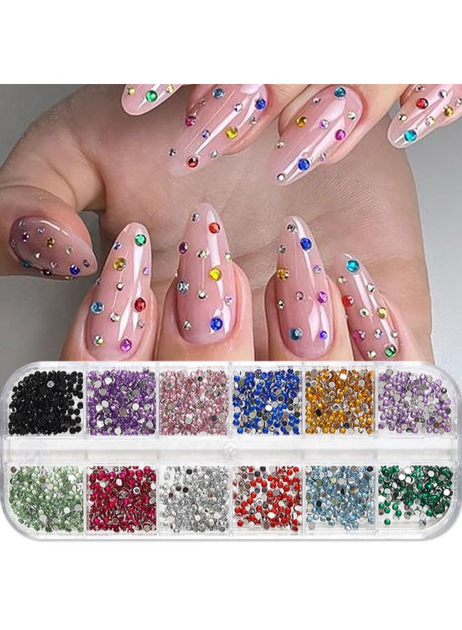 JALIYA 3000pcs 3D Flatback Rhinestones 2mm Mini Charms for Nail Design Colorful Resin Diamonds Gems Jewels Kit for Nail Art and Crafting - Image 2