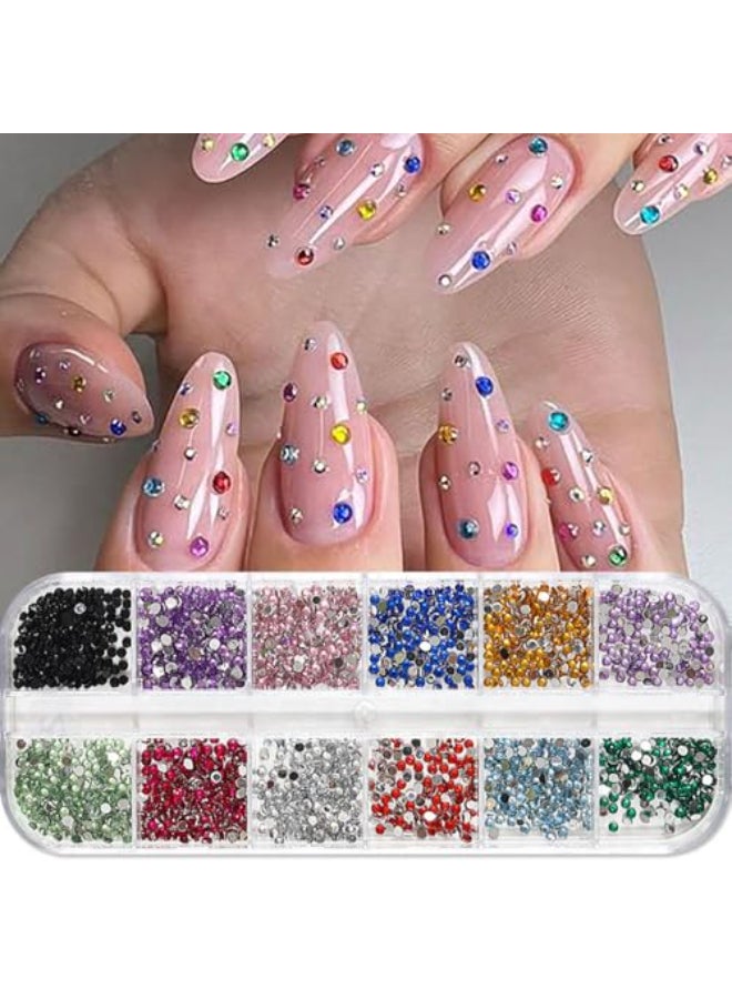 JALIYA 3000pcs 3D Flatback Rhinestones 2mm Mini Charms for Nail Design Colorful Resin Diamonds Gems Jewels Kit for Nail Art and Crafting - Image 1