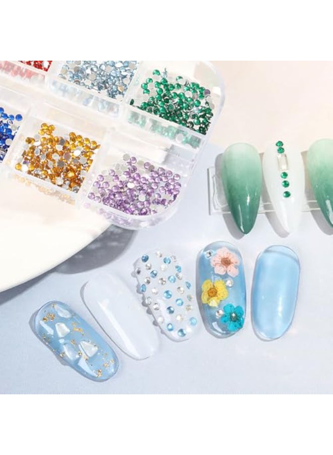 JALIYA 3000pcs 3D Flatback Rhinestones 2mm Mini Charms for Nail Design Colorful Resin Diamonds Gems Jewels Kit for Nail Art and Crafting - Image 3