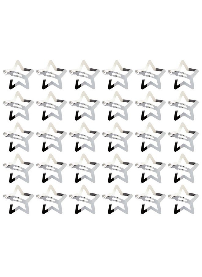 PENTA ANGEL Lip Penta Angel 30Pcs Small Silver Nonslip Metal Star Shape Snap Hair Clip Barrette Hair Styling Accessory For Women Girls (3 Cm30P)  - Image 1