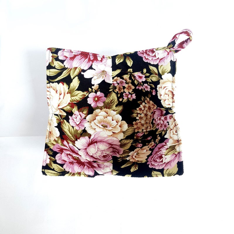 CUSHYSTORE Bowl Cozy Pot Holder Canvas Holders Heat and Cold Resistant Anti-Scalding Protector (Night Rose Garden)  7.5x7.5x4 inch - Image 5