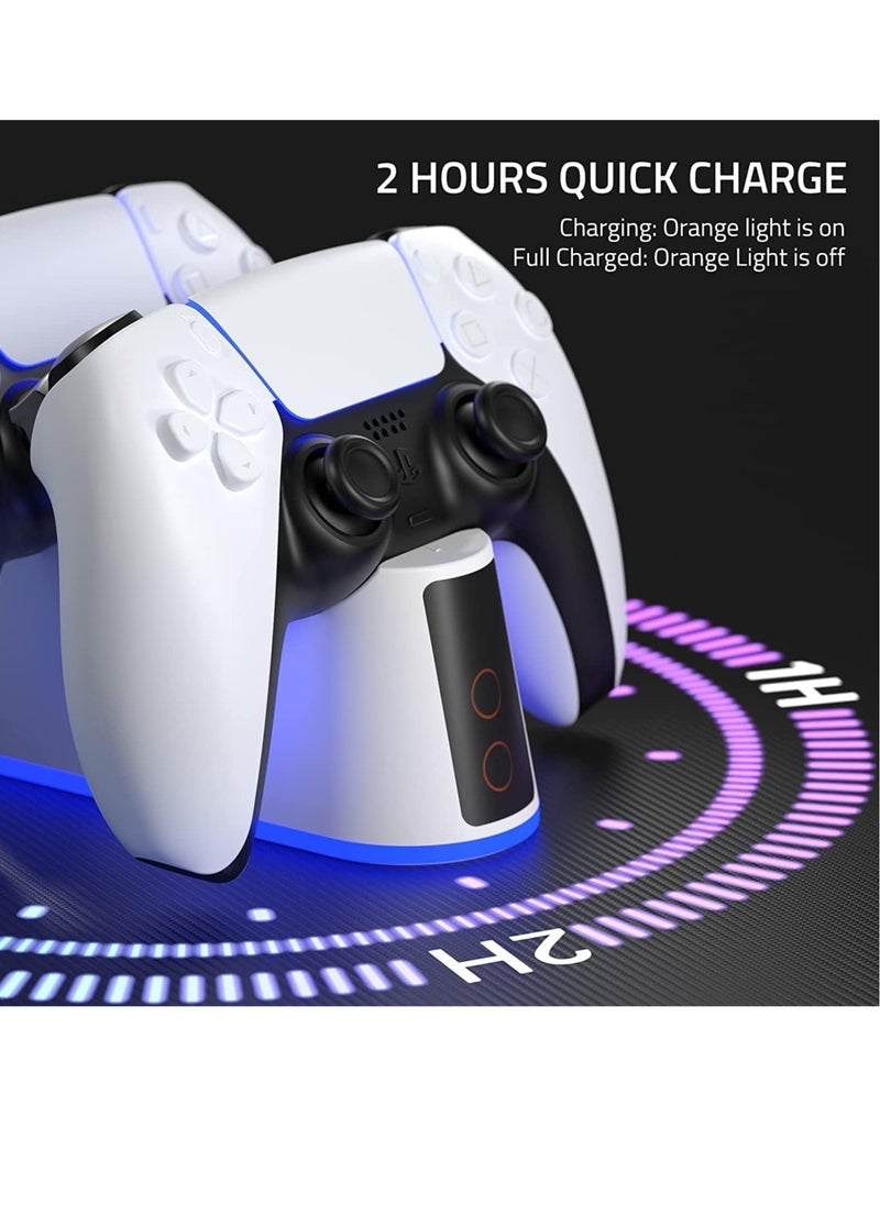 Generic - PS5 Controller Charger Staion with RGB Light,Fast Charging Dock for PlayStation 5 Controller,LED Indicator,USB C Cable - Image 1